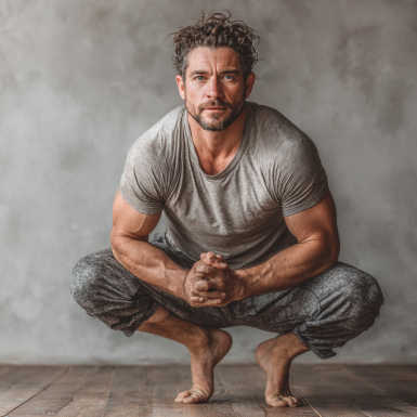 Чоловік демонструє гнучкість та силу